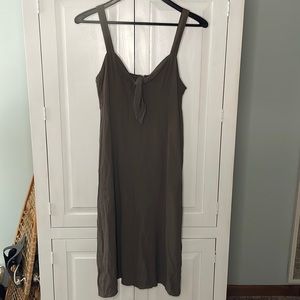 Lumiere Tie Front Dress Olive Green Large